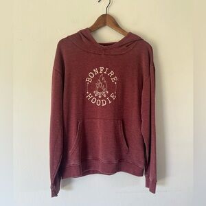 Charlie Paige Bonfire Hoodie Maroon Casual Comfy Sweatshirt Size L/XL NWT